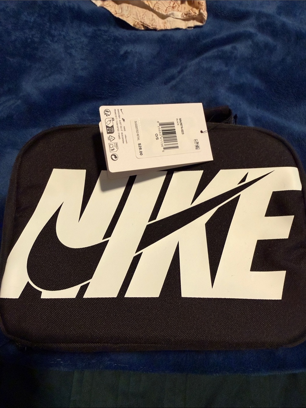 Nike Black lunch  Bag with White Logo